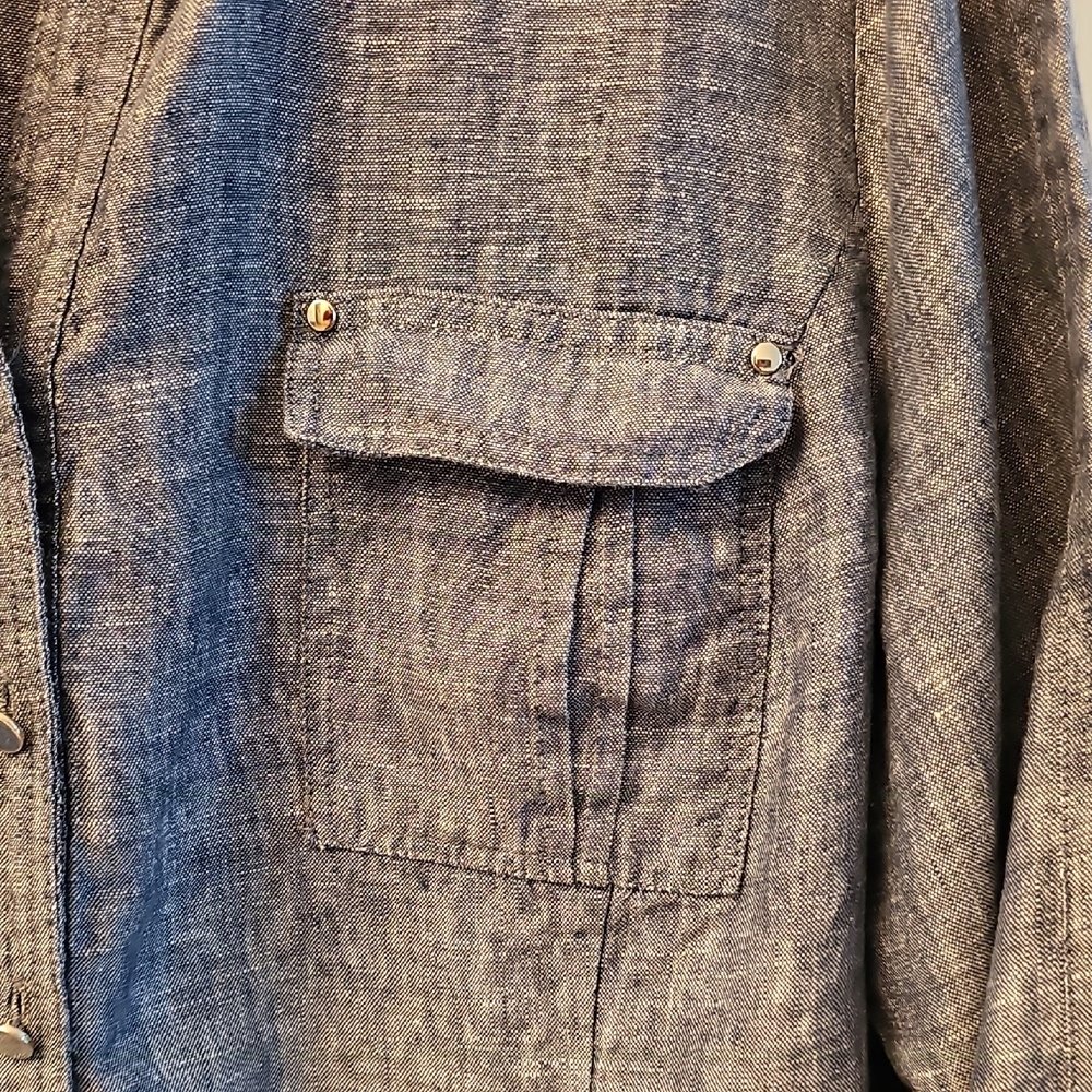 JM Collection Denim-Style Top - Picture 5 of 13